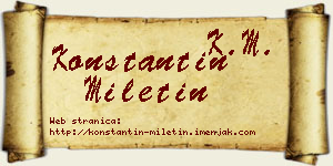 Konstantin Miletin vizit kartica